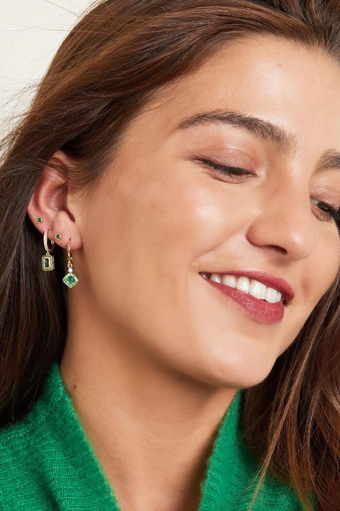 Boucles d'oreilles avec pendentif zircone - Collection Sparkle Cuivré Image4